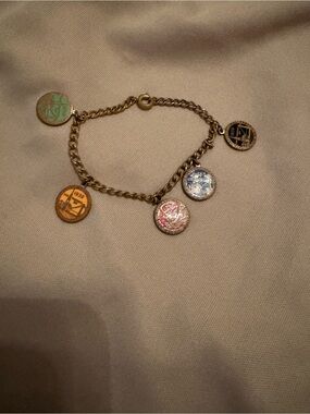 Vintage-Inspired Gold Coin Charm Bracelet - Gold